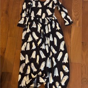 SweetHoney Cream Dress with Playful Print